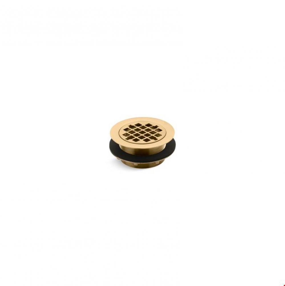 Round shower drain for use with plastic pipe, gasket included