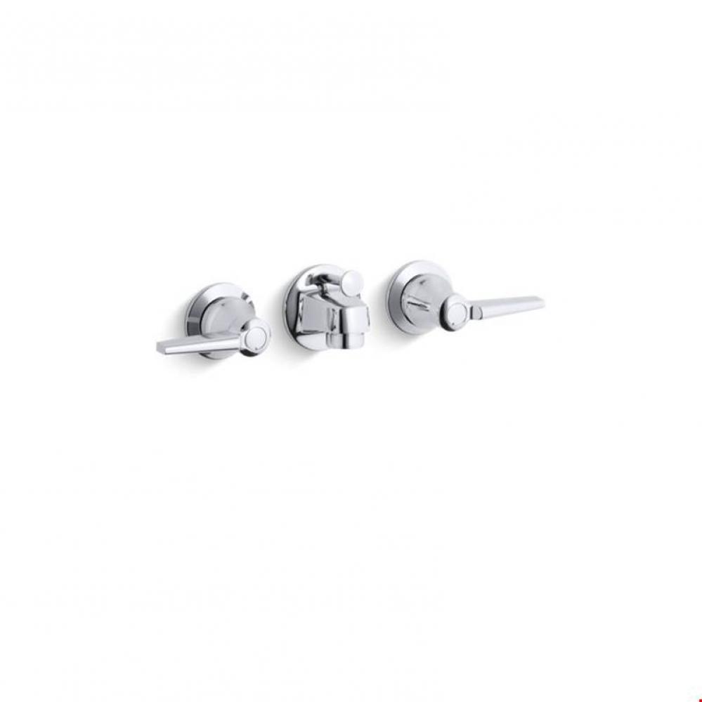 Triton® Shelf-back commercial bathroom sink faucet with pop-up drain and lever handles
