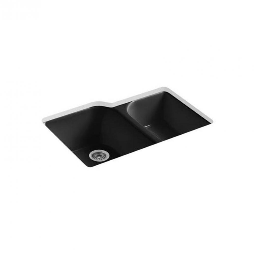 Executive Chef™ 33'' undermount double-bowl kitchen sink