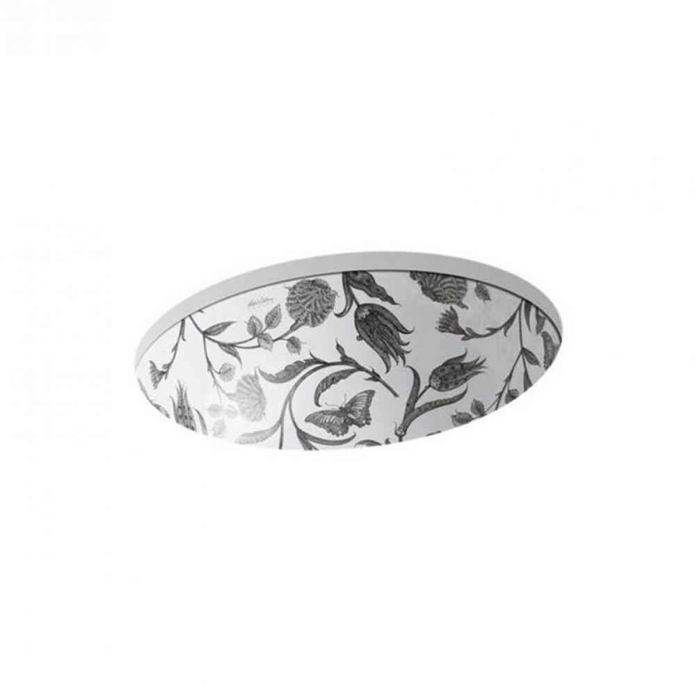 Botanical Study™ Caxton® 19-1/4'' oval undermount bathroom sink, no overflow