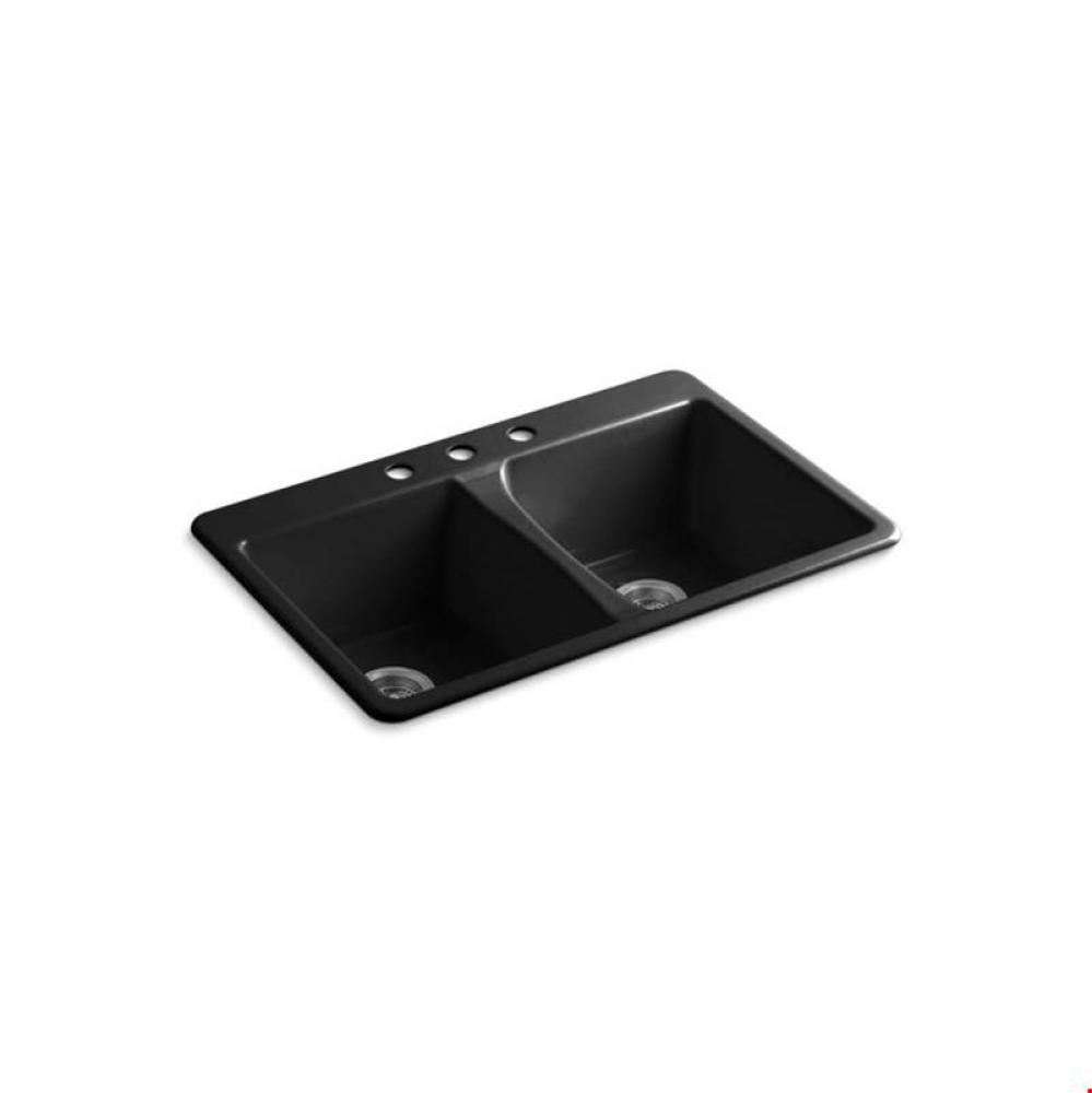 Deerfield® 33'' x 22'' x 9-5/8'' top-mount double-equal bowl ki