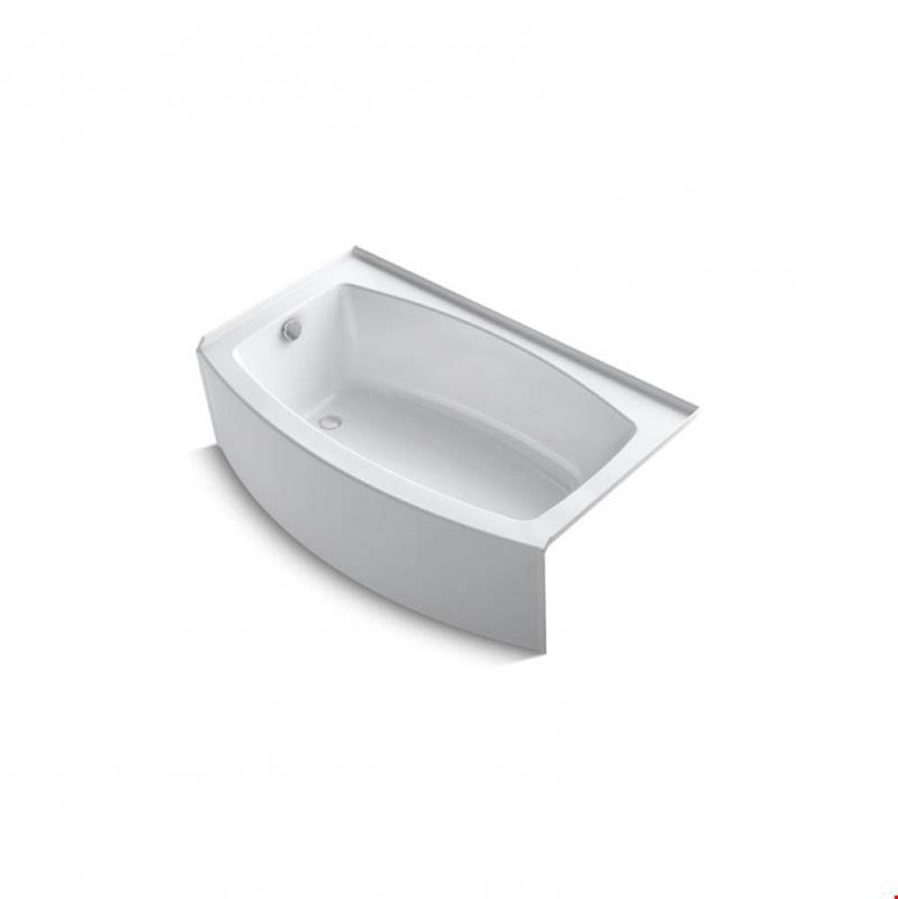 Expanse® 60'' x 30-36'' curved alcove bath with Bask® heated surface