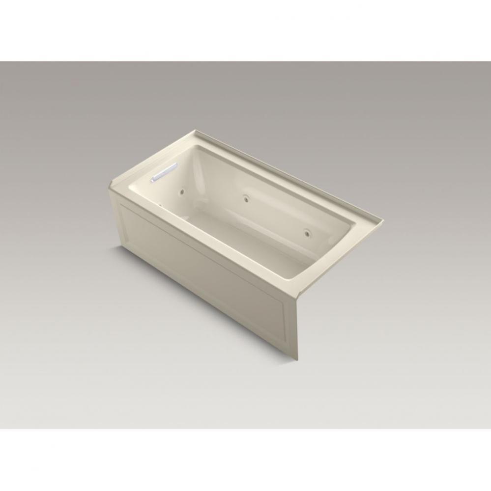 Archer® 60'' x 30'' three-side integral flange whirlpool bath with left-h