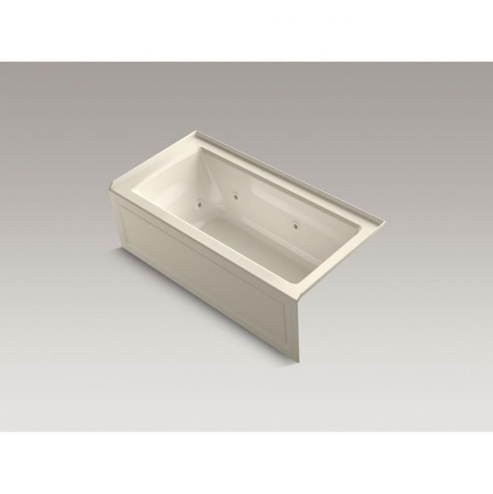 Archer® 60'' x 30'' three-side integral flange whirlpool bath with right-