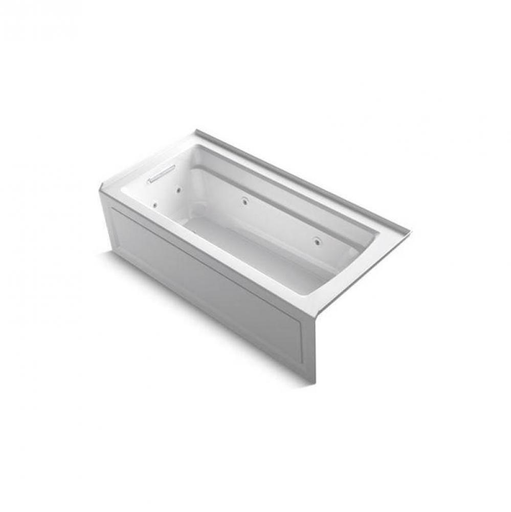 Archer® 66'' x 32'' alcove whirlpool bath with Bask® heated surface,