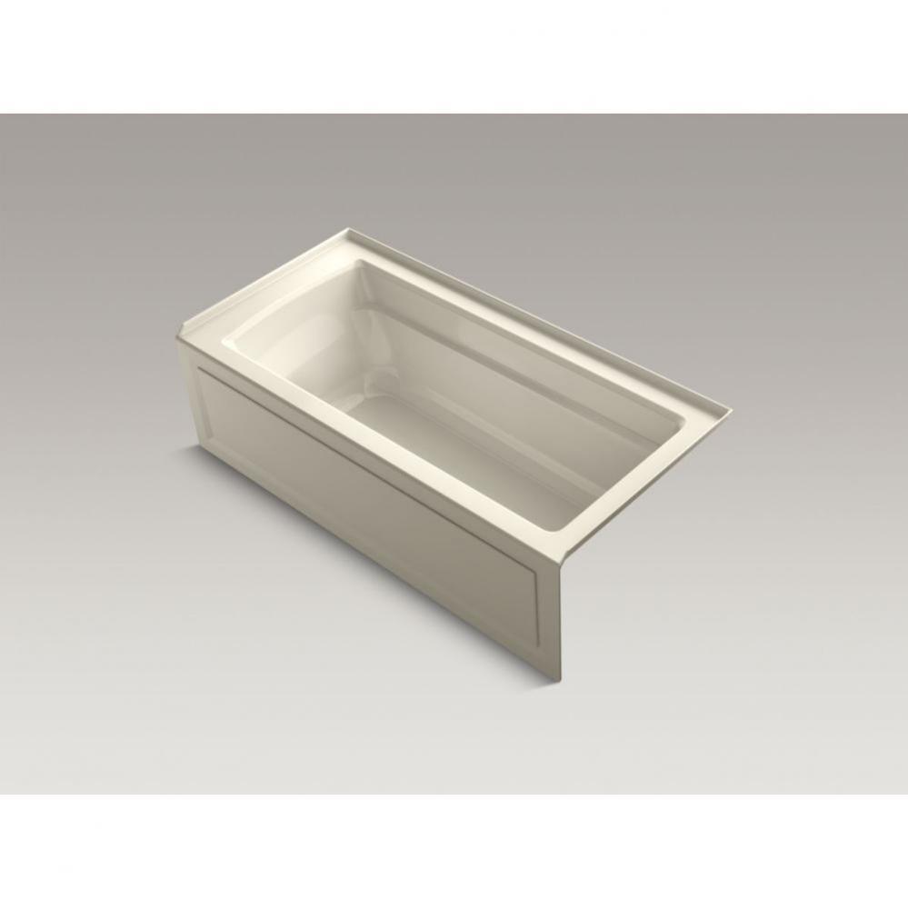 Archer® 66'' x 32'' three-side integral flange bath with right-hand drain