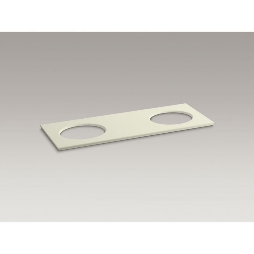 Solid/Expressions® 61'' vanity-top with double Verticyl® oval cutout