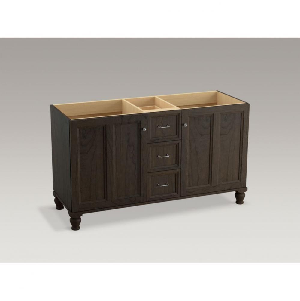 Damask® 60'' bathroom vanity cabinet with furniture legs, 2 doors and 3 drawers
