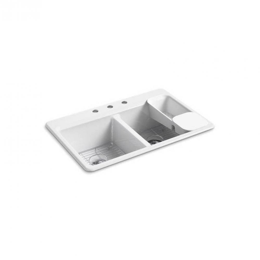 Riverby® 33'' top-mount double-bowl workstation kitchen sink