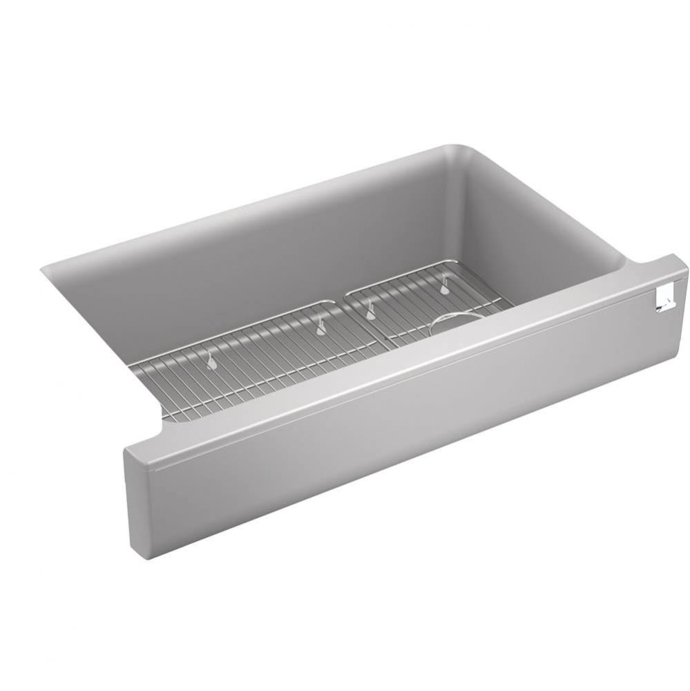 Cairn® Undermount single-bowl farmhouse kitchen sink with short apron