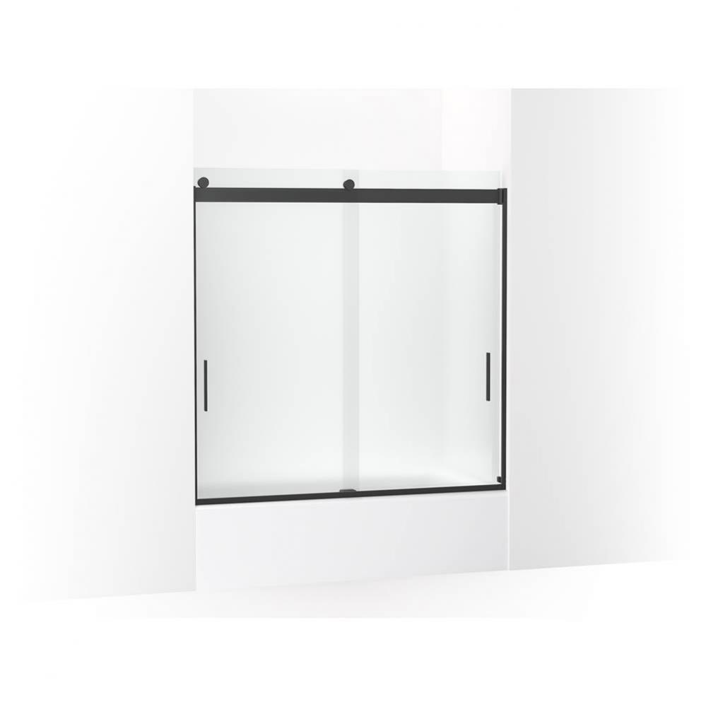 Levity Sliding Bath Door, 59-3/4-in H X 54 - 57-in W, with 1/4-in Thick Frosted Glass