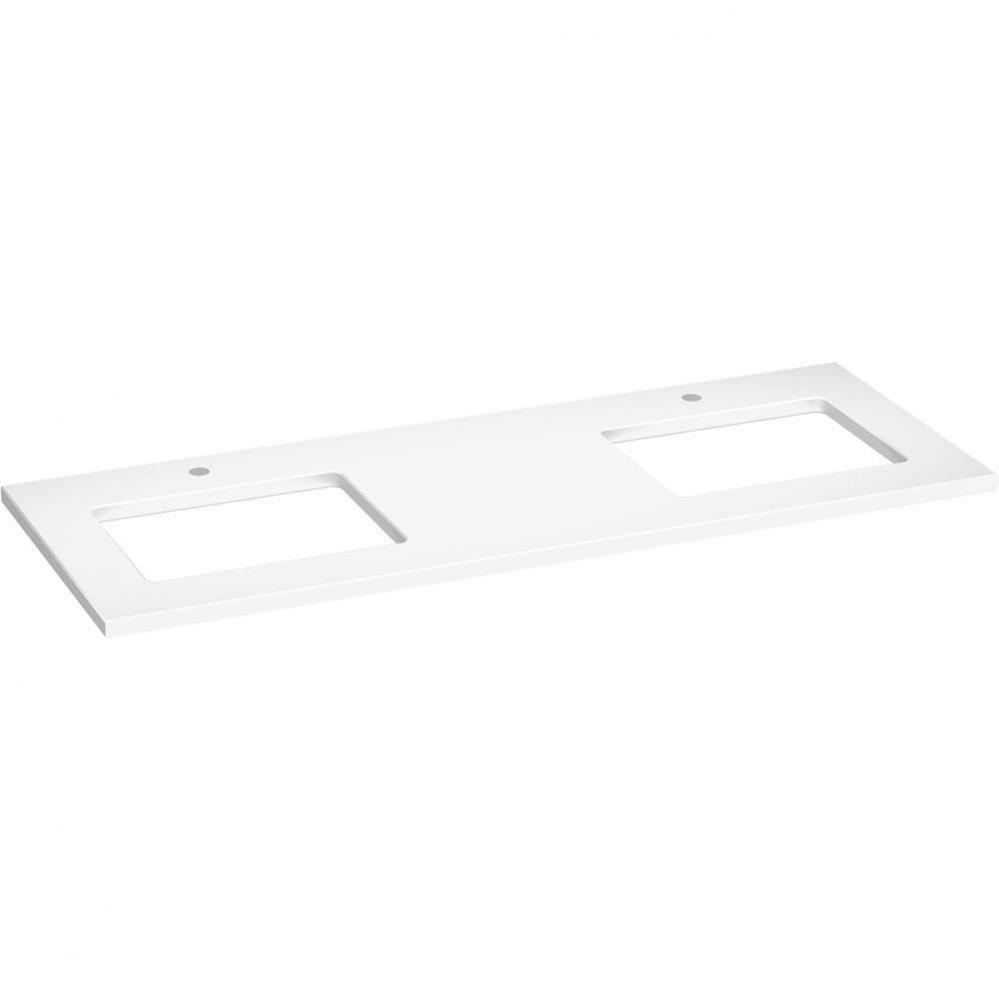 Silestone® 61'' quartz vanity top with two rectangular cutouts