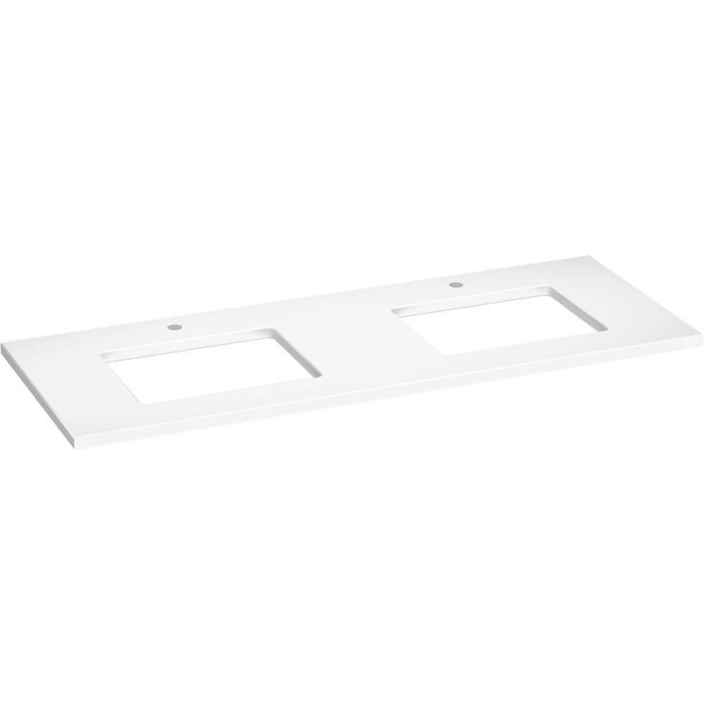 Silestone® 61'' quartz vanity top with two rectangular cutouts