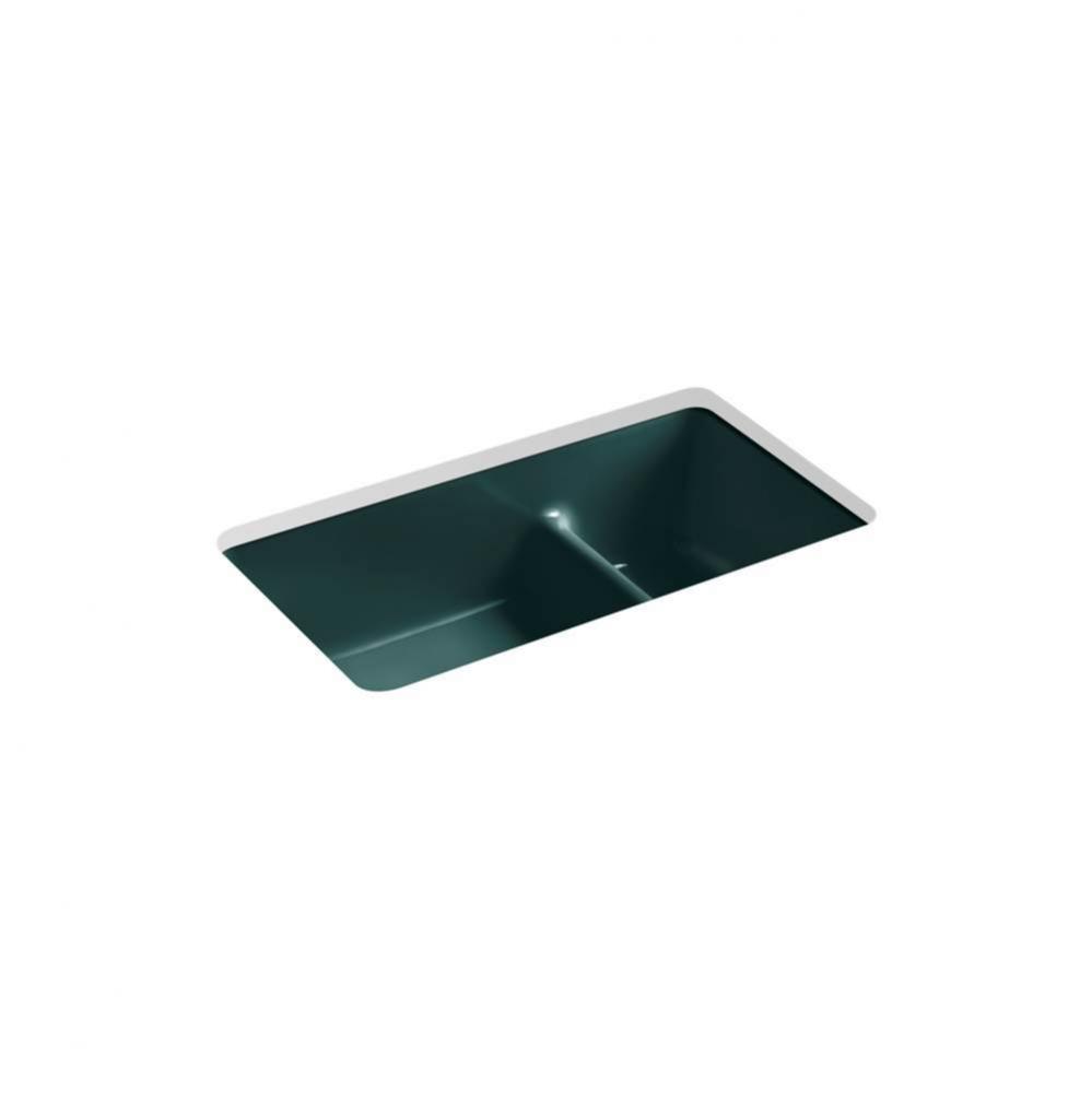 Iron/Tones® Smart Divide® 33'' top-/undermount double-bowl kitchen sink