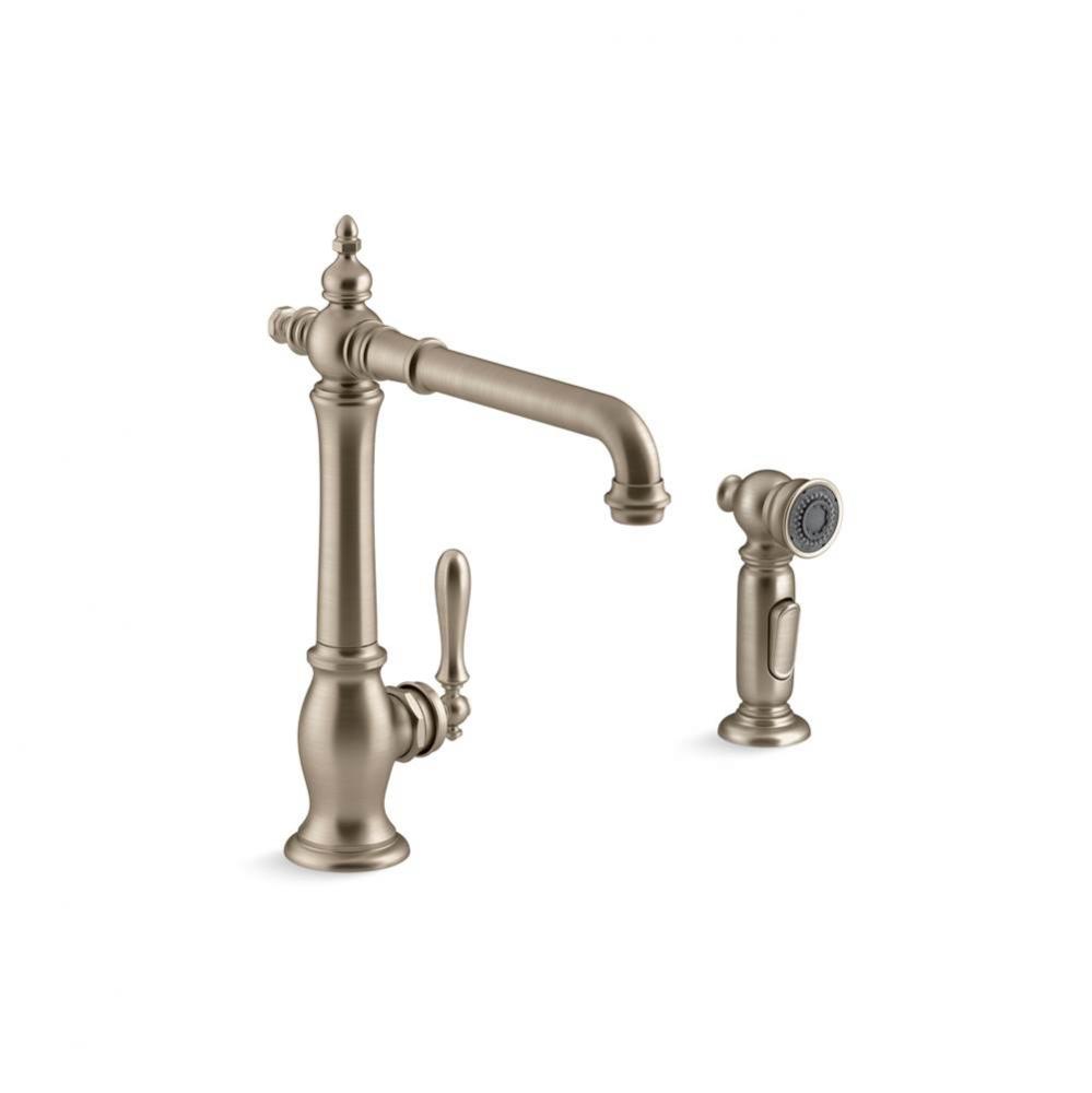 Artifacts® Single-handle kitchen sink faucet with side sprayer