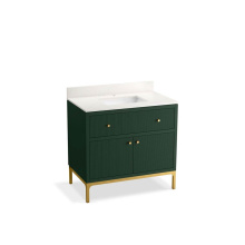 Kohler 32760-EMG - Calpa™ 36'' bathroom vanity cabinet with sink and quartz top