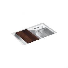 Kohler 6411-3-0 - Indio® 33'' x 21-1/8'' x 9-3/4'' Smart Divide® undermount