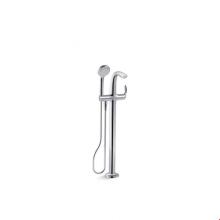 Kohler T97334-4-CP - Refinia® floor-mount bath filler trim with handshower