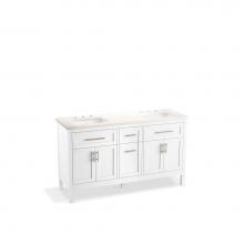 Kohler 39607-ASB-0 - Hadron™ 60'' bathroom vanity cabinet with sinks and quartz top