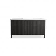 Kohler 32173-ASB-DKS - Spacity® 60'' wall-hung bathroom vanity cabinet with sinks and quartz top