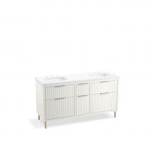Kohler 32173-ASB-0 - Spacity® 60'' wall-hung bathroom vanity cabinet with sinks and quartz top