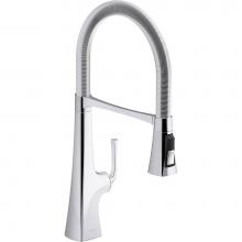 Kohler 22061-CP - Graze® Semi-professional kitchen sink faucet with three-function sprayhead