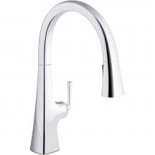 Kohler 22068-CP - Graze® Touchless pull-down kitchen sink faucet with three-function sprayhead