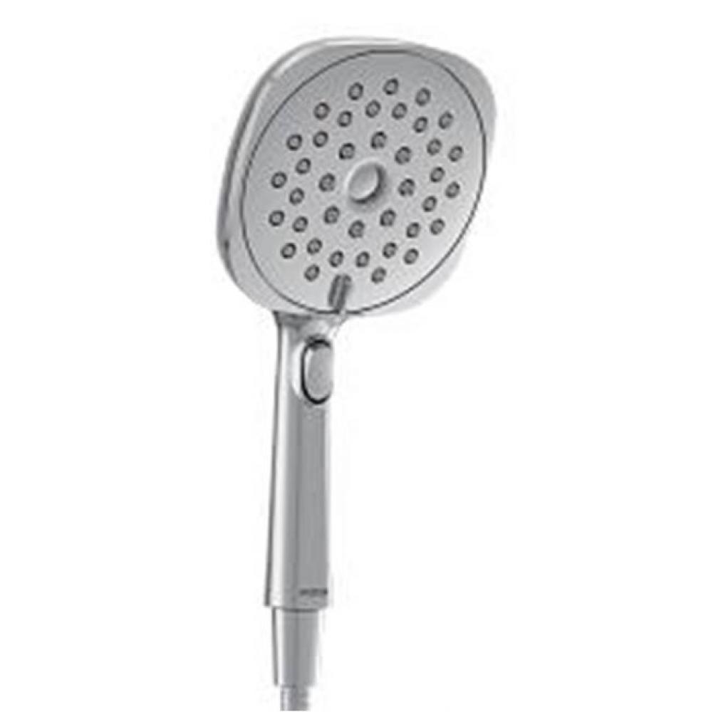 Chrome eight-function 5'' diameter spray head handshower