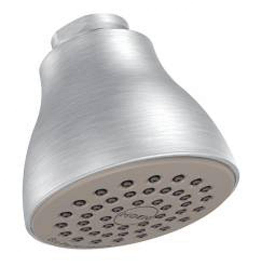 Brushed chrome one-function 2-1/2'' diameter spray head eco-performance showerhead