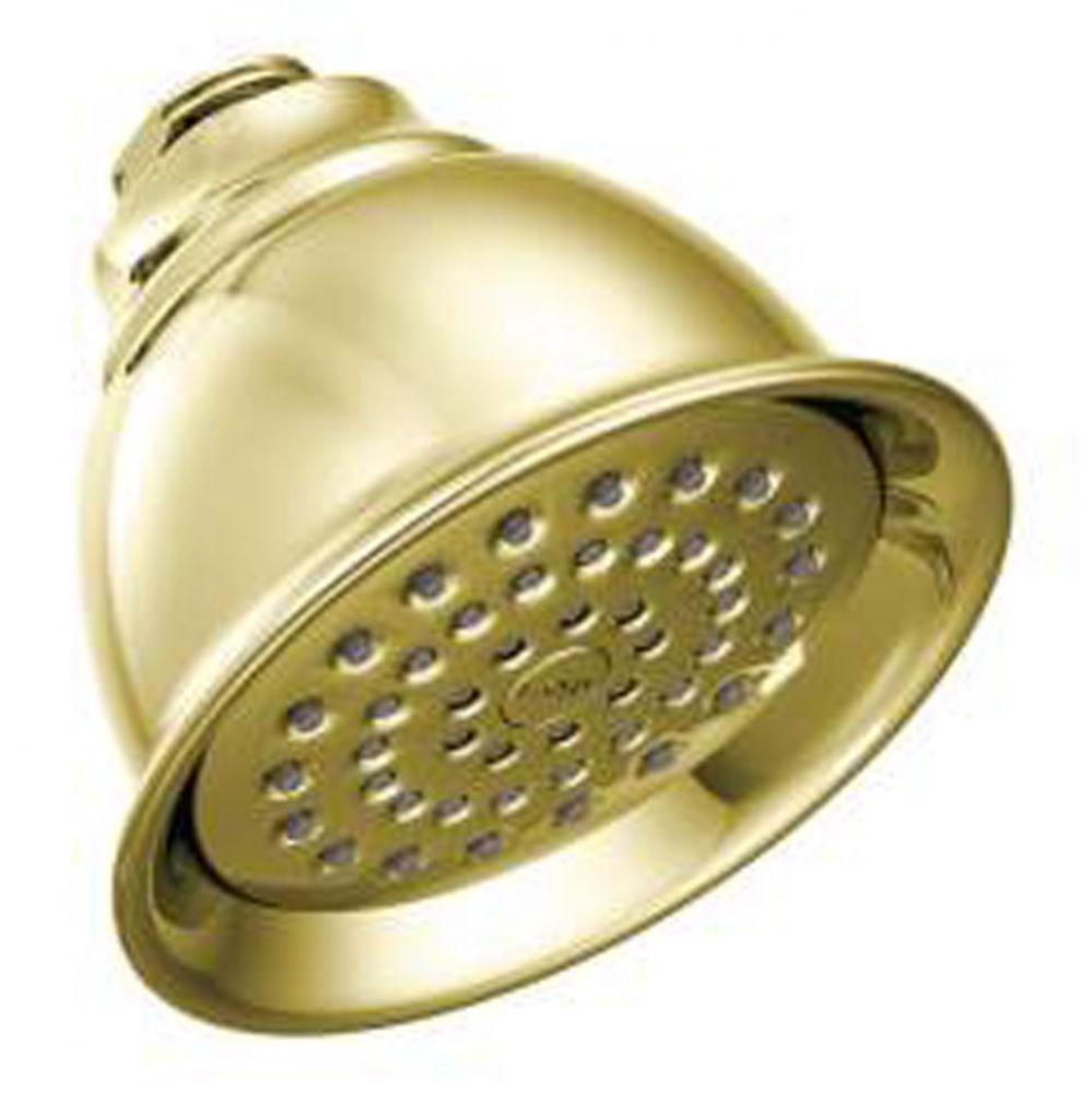 Polished brass one-function 4-3/8'' diameter spray head standard