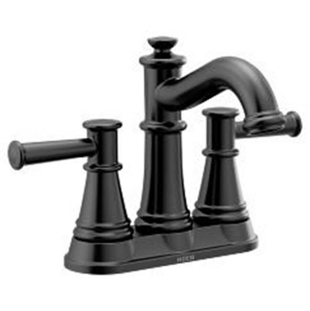 Matte black two-handle bathroom faucet