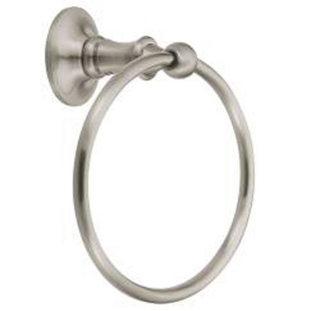 Brushed nickel towel ring