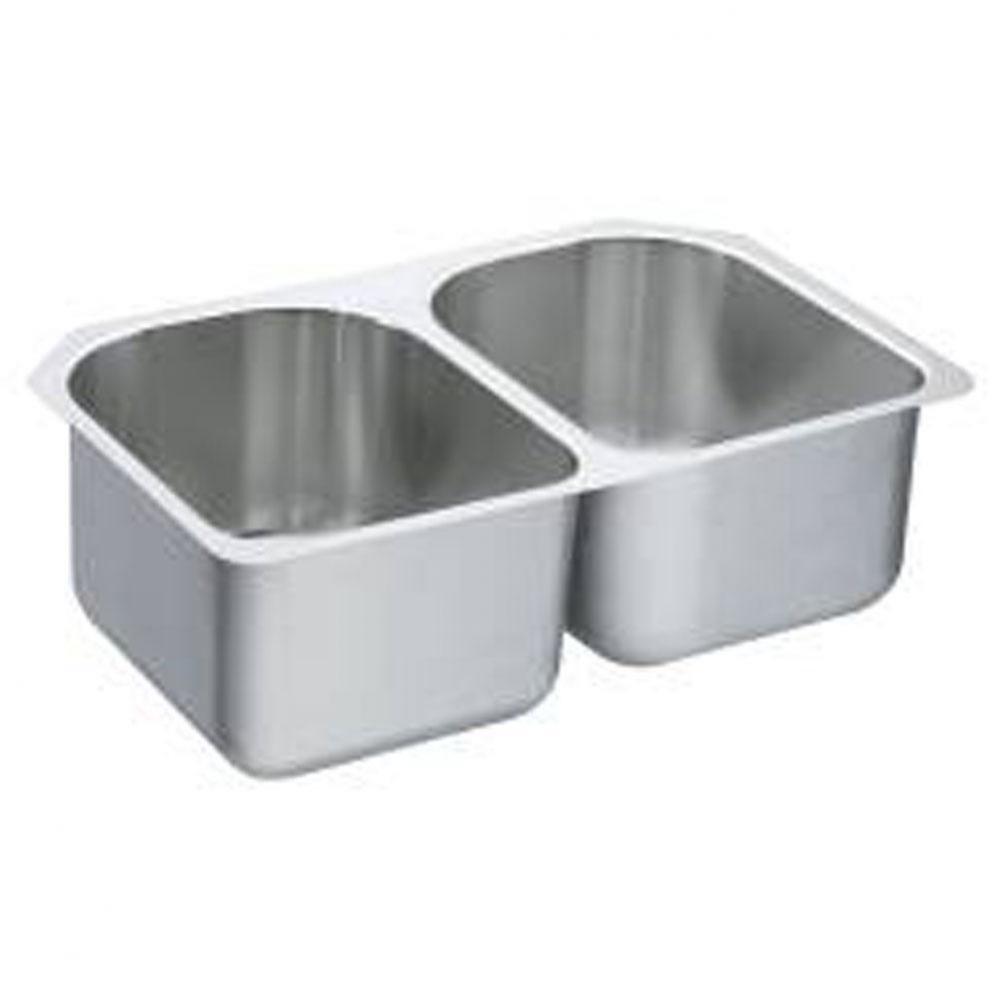 29-1/4''x18-1/2'' stainless steel 18 gauge double bowl sink