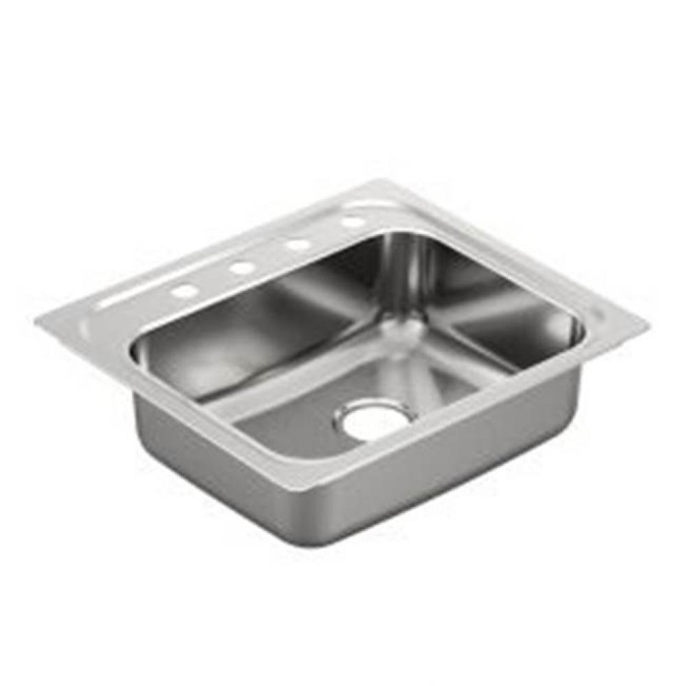 25''x22'' stainless steel 20 gauge single bowl drop in sink