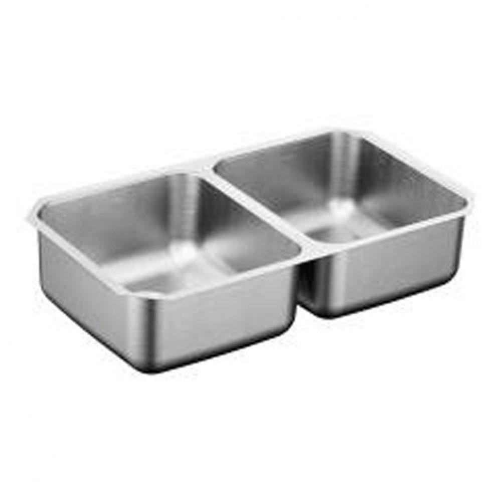 31-1/4''x18'' stainless steel 20 gauge double bowl sink