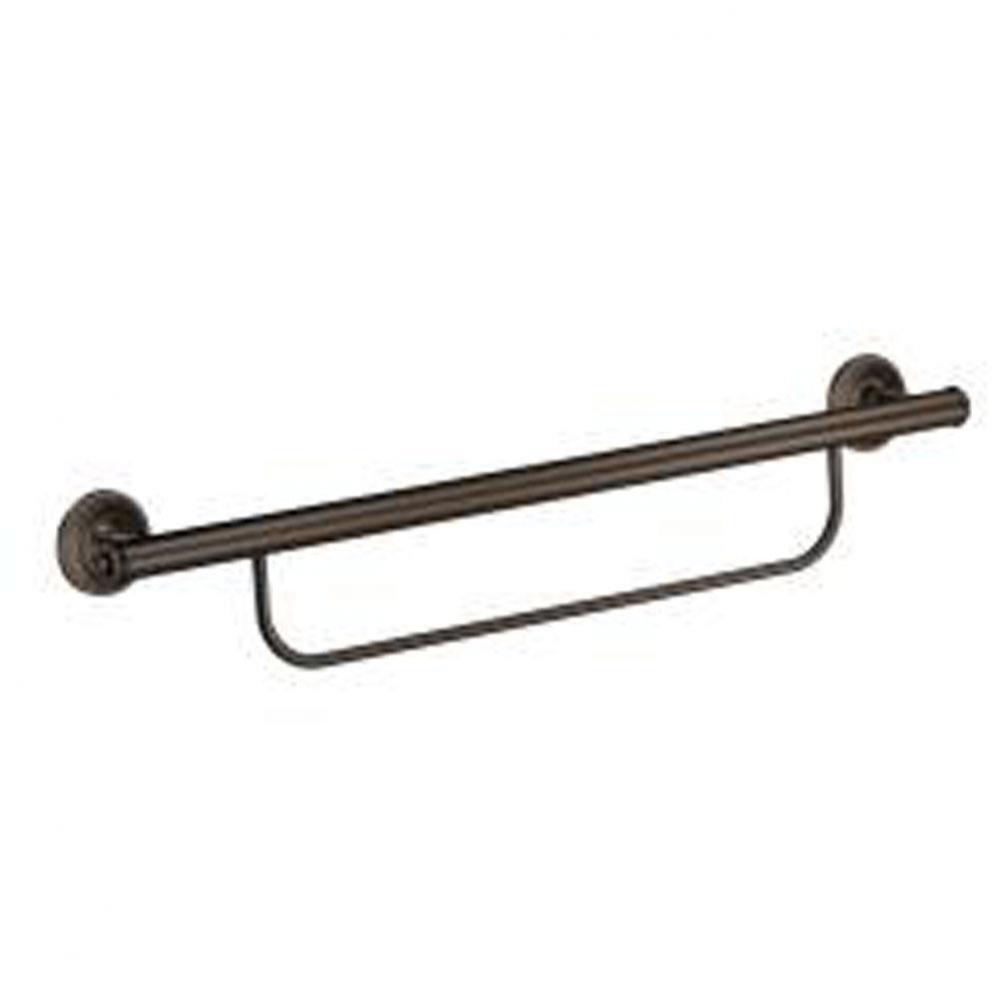 Old world bronze 24'' grab bar with towel bar