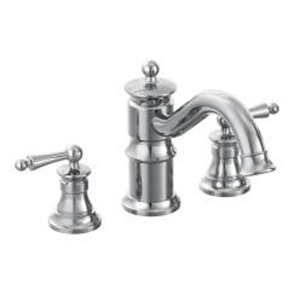 Chrome two-handle roman tub faucet