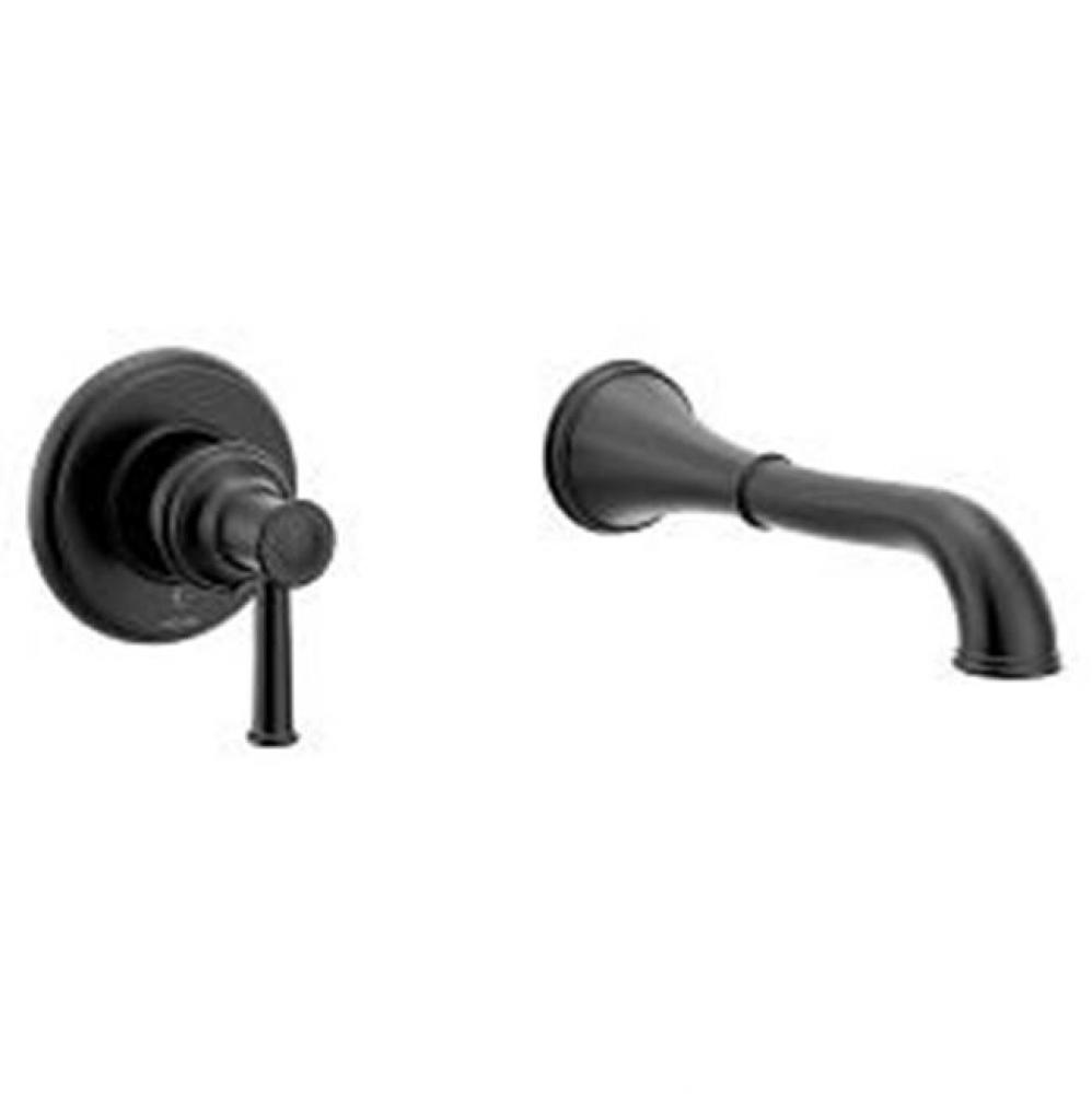 Matte black one-handle tub filler