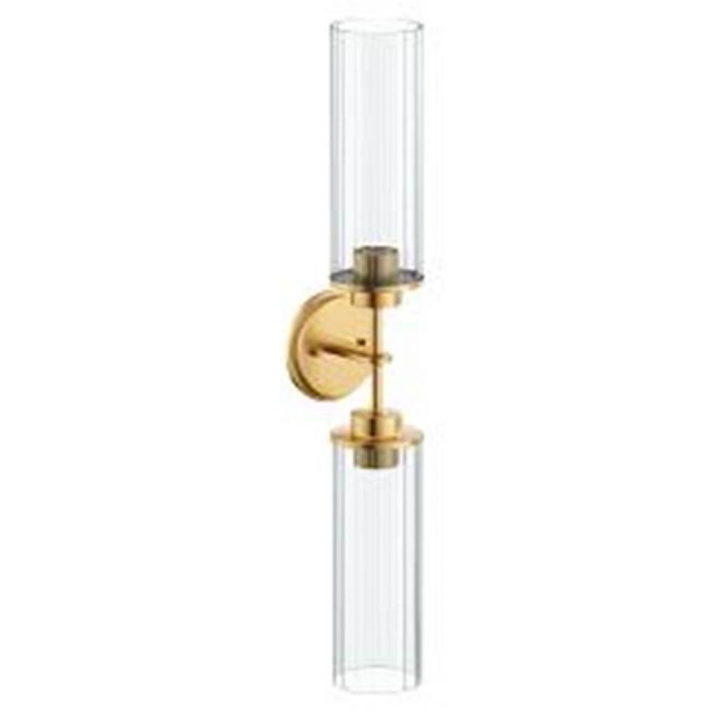 Brushed Gold Two Globe Bath Light