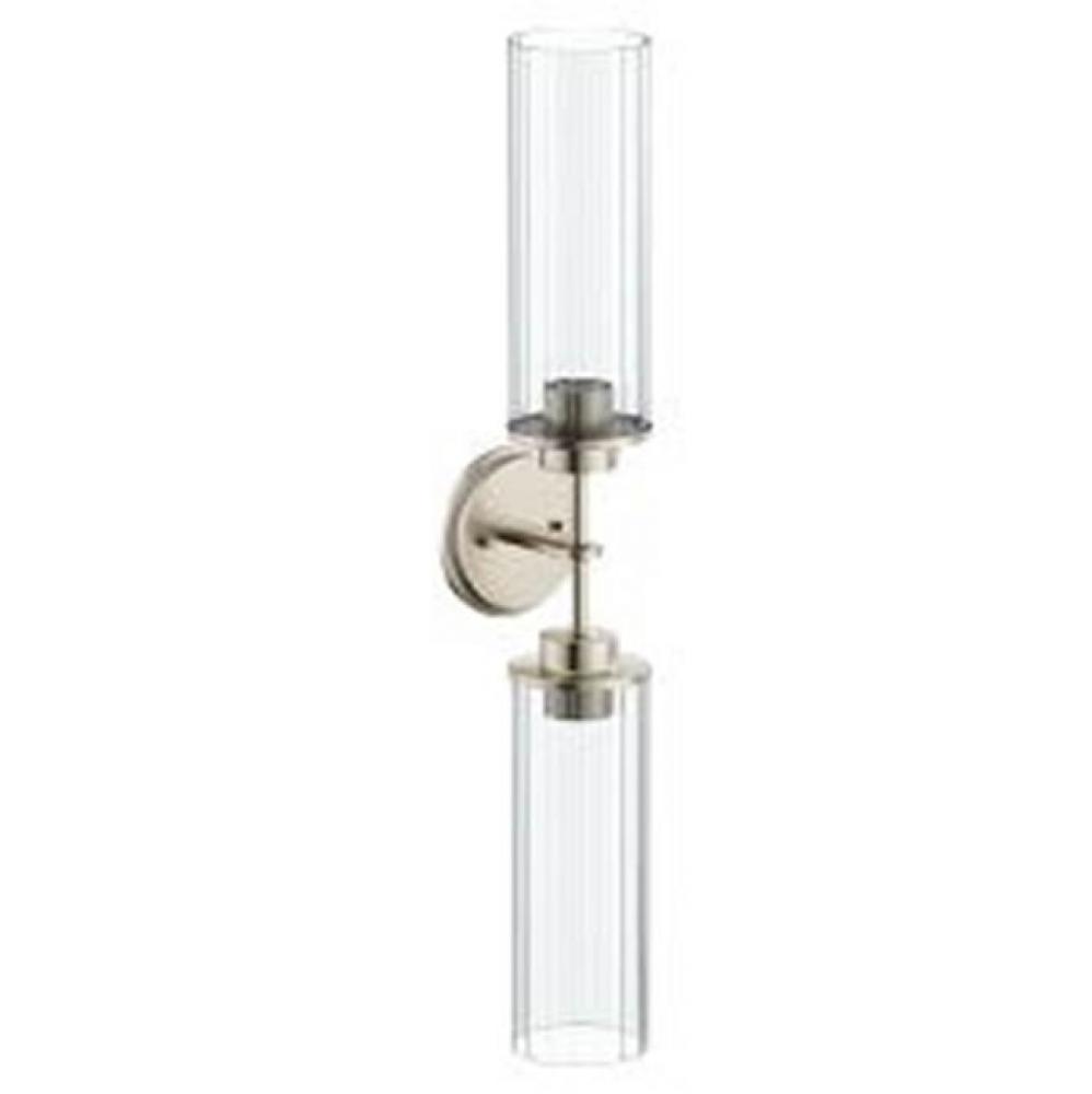 Brushed Nickel Two Globe Bath Light