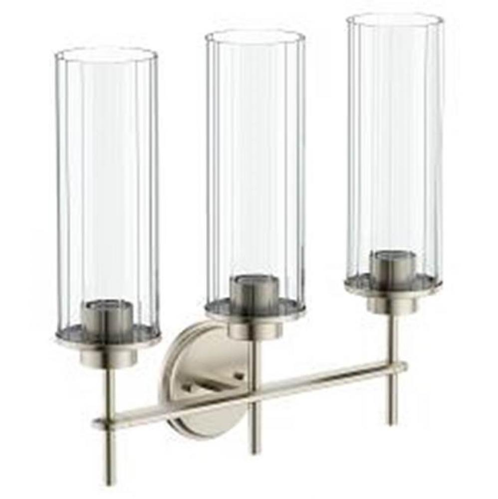 Brushed Nickel Three Globe Bath Light