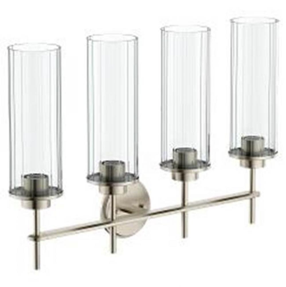 Brushed Nickel Four Globe Bath Light