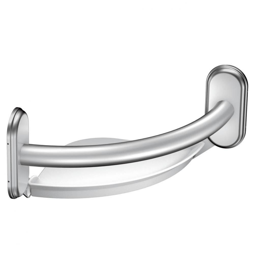 Chrome 9'' Grab Bar With Corner Shelf