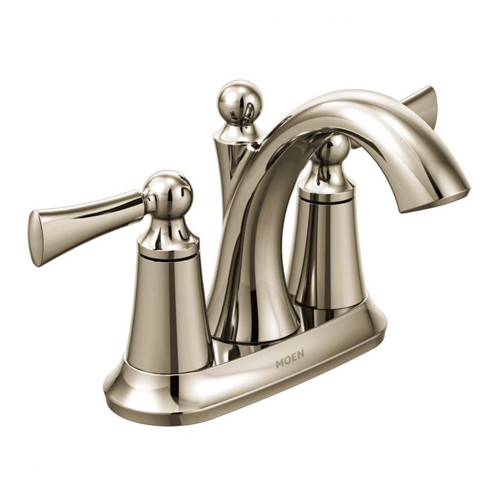 Wynford Polished Nickel Two-Handle high arc Bathroom Faucet