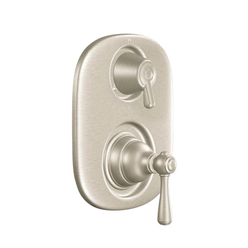 Kingsley Moentrol Shower Valve with 3-Function Integrated Diverter Valve Trim, Valve Required, Bru