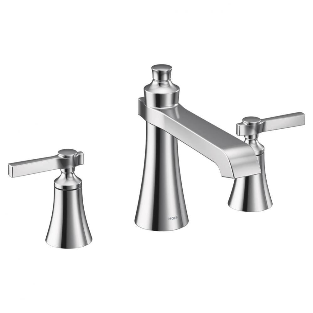 Flara 2-Handle Deck-Mount Roman Tub Faucet Trim Kit with Lever Handles in Chrome (Valve Sold Separ