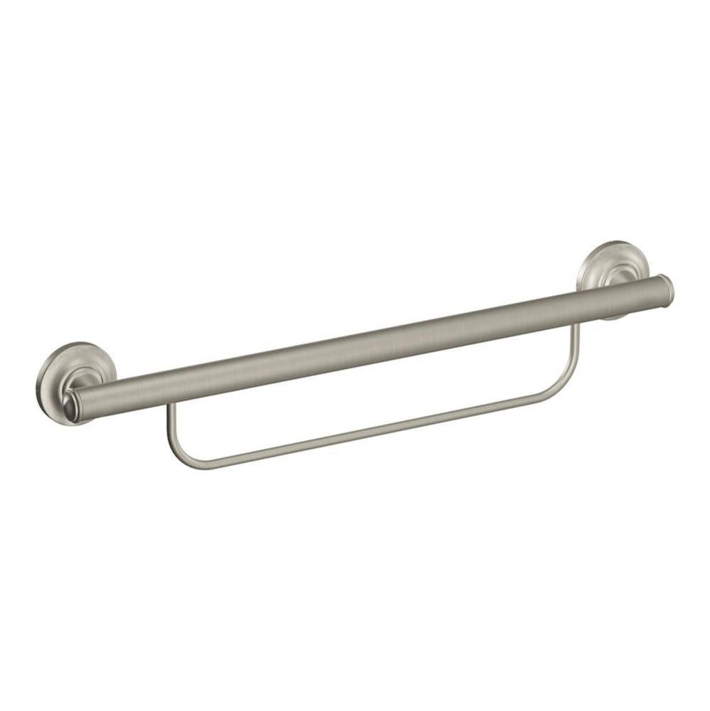 Brushed Nickel 24'' Grab Bar With Towel Bar