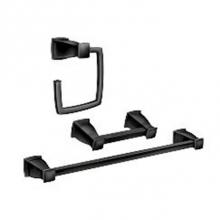 Moen MY3593BL - Matte Black Pivoting Paper Holder Towel Bar Towel Ring