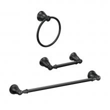 Moen Y2633BL - Matte Black Pivoting Paper Holder Towel Bar Towel Ring