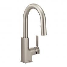 Moen S62308SRS - STO One-Handle High Arc Pulldown Modern Bar Faucet with Power Clean, Spot Resist Stainless